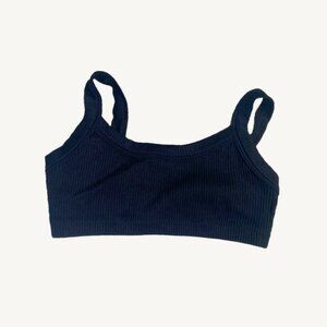 Brand New Scoop Neck Ribbed Bralette Black and Non-padded Size Small